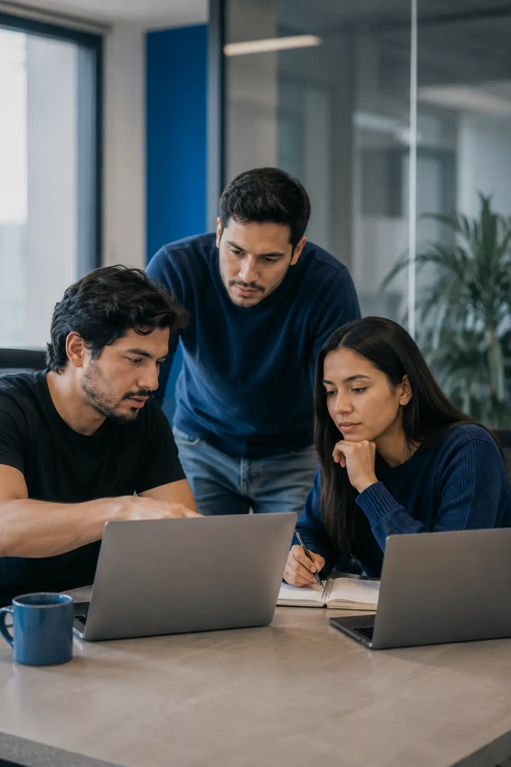 Diverse software team collaborating