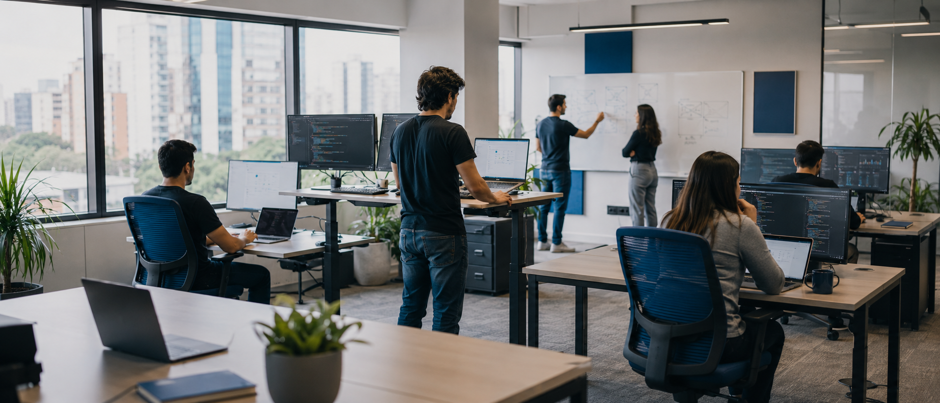 Modern collaborative tech workspace